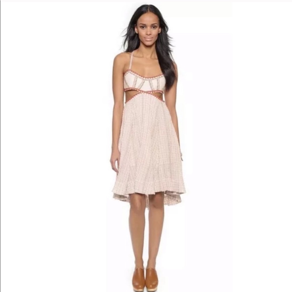 NWOT Free People | Cut Out Smock Stitch Dress Sz.0 - Picture 6 of 8